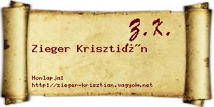 Zieger Krisztián névjegykártya